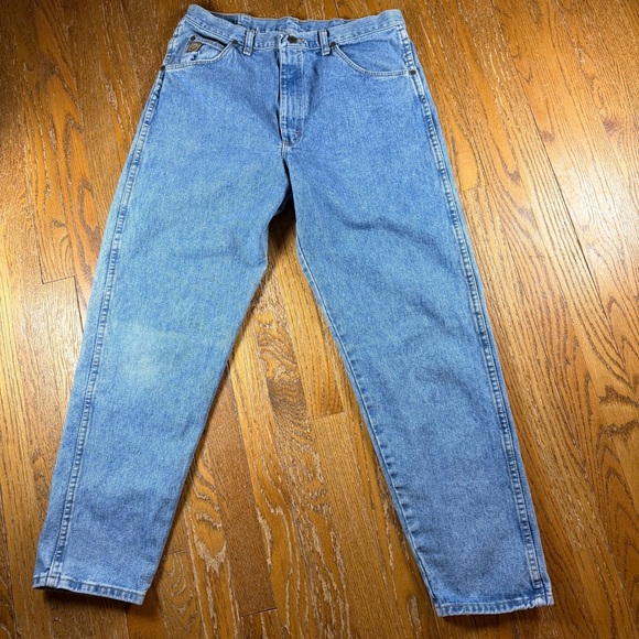 Vintage Wrangler Authentic Jeans Mens 36x32 Light Wash Blue Tapered USA Denim - Picture 3 of 16